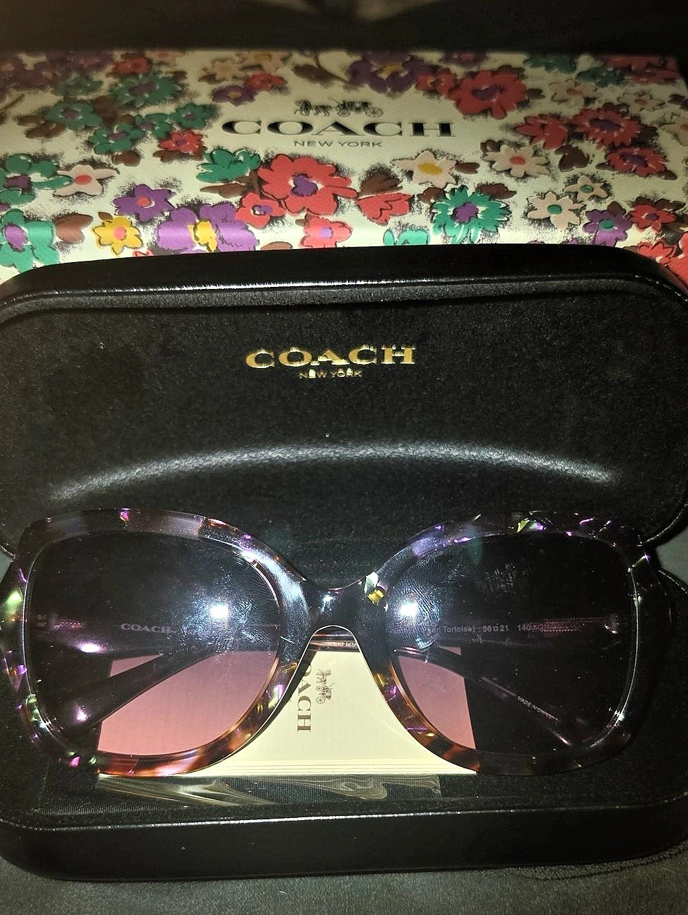 Coach HC 8410U Purple Multi Colored Sunglasses